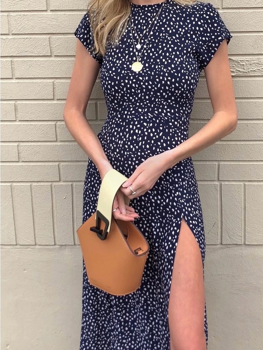 Urban Outfitters Navy and White backless Maxi Dress